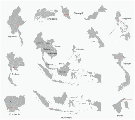 Doodle Freehand Drawing Map Of Countries Of South East Asia 7058984