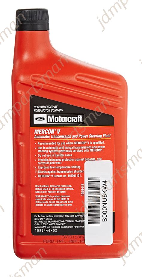 Motorcraft Mercon V Power Steering Fluid Xt Qmc Quart For Ford Lincoln