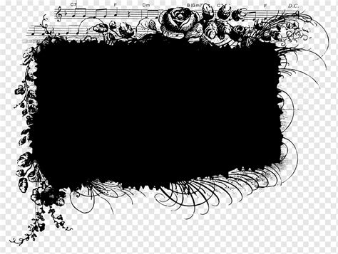 Black Floral Frame Illustration Mask Creative Black Clipping Masks