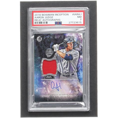 Aaron Judge 2016 Bowman Inception Relic Autographs IARAJ RC PSA 7