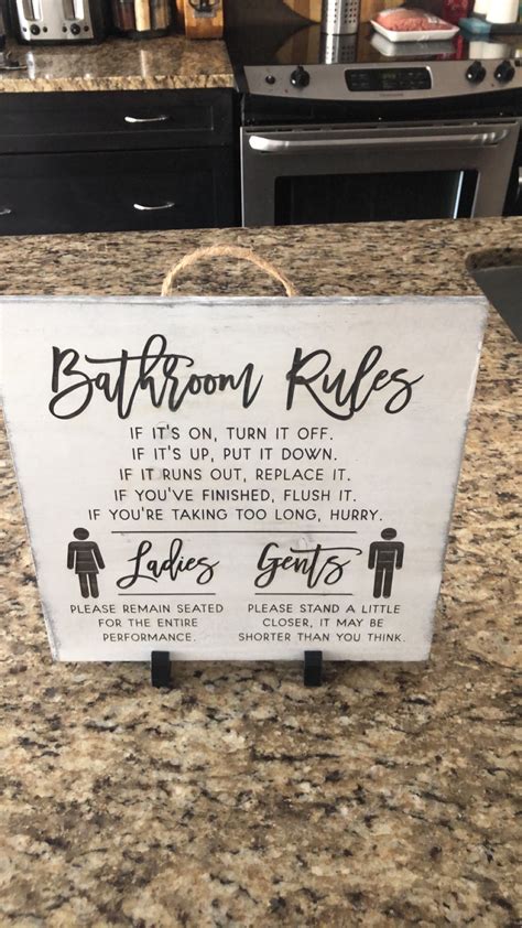 Bathroom Rules Sign Funny Signs for Bathroom Bathroom Wall - Etsy