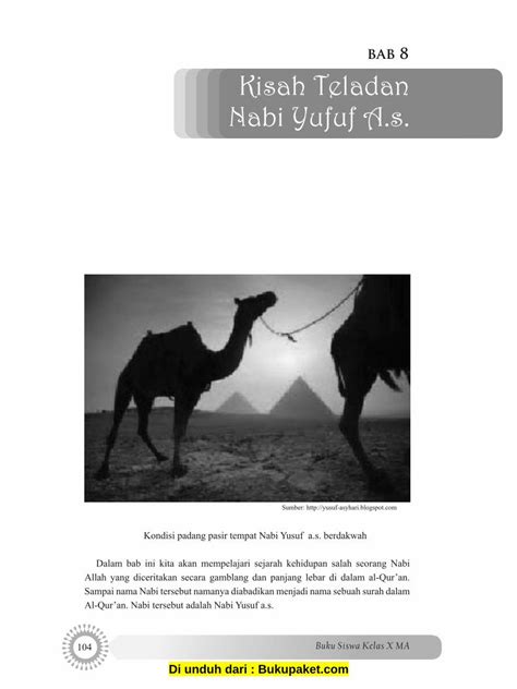 PDF Bab 8 Kisah Teladan Nabi Yufuf A S PDF File106 Buku Siswa