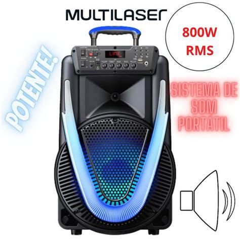 Caixa Acústica De Som Amplificada Sunny 2 800w 396 Bluetooh