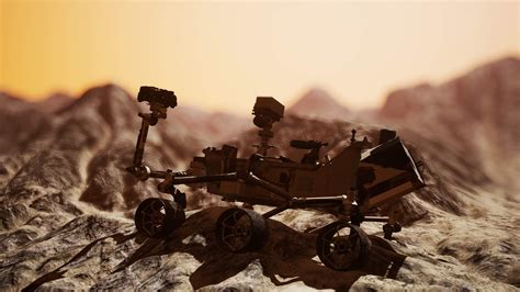 Curiosity Mars Rover exploring the surface of red planet 5684505 Stock ...