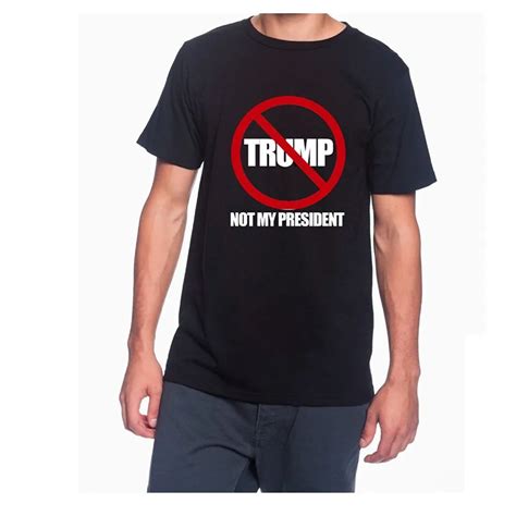 2017 Fashion Casual Streetwear Not My President Anti Trump President Graphic Mens Short Sleeve T