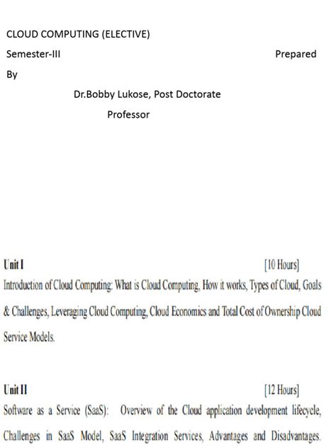 CloudComputing Syllabus Cloud Characteristics Benefits | PDF | Cloud