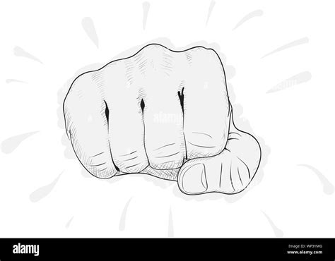 Vector simple drawing - fist on white background eps8 Stock Vector ...