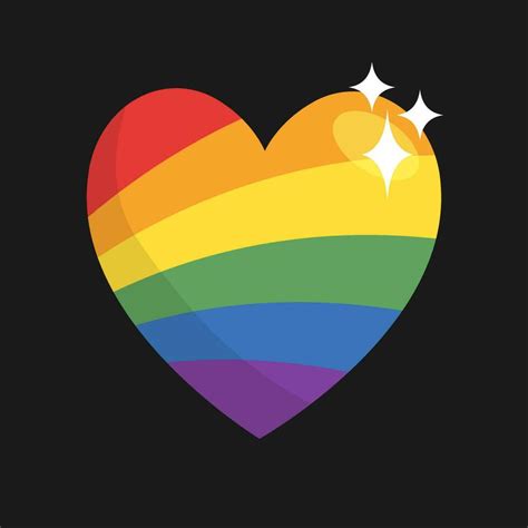 Lgbt Pride Heart Rainbow Flag Love Symbol Diversity And Freedom Flat