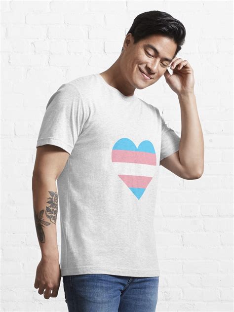 Trans Pride Flag Heart Shape T Shirt For Sale By Seren0 Redbubble