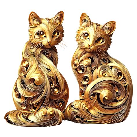 Download Cat Gold Transparent Royalty Free Stock Illustration Image