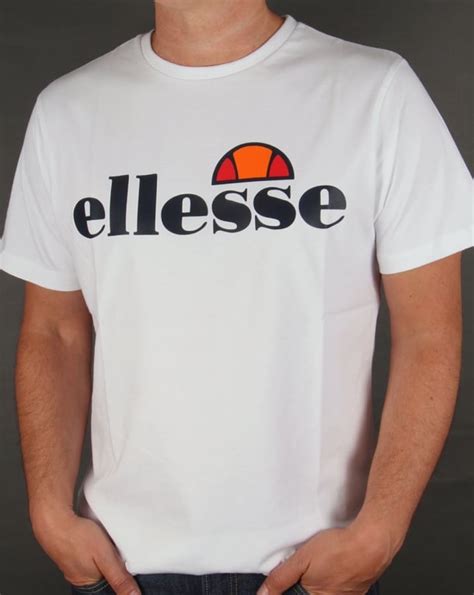 Ellesse Logo T Shirt White Tee Mens Carrier Crew Neck