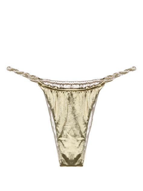 Isa Boulder Green Satin Finish Bikini Bottoms Isa Boulder