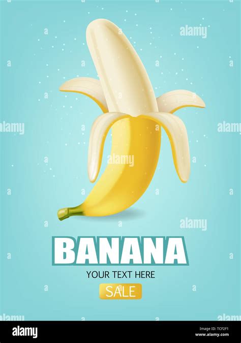 Banana Fruits Vector Realistic Poster Template Mock Up For Label