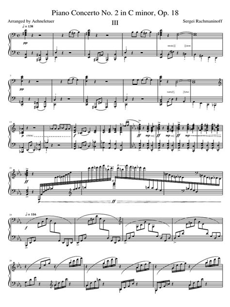 Rachmaninoff Piano Concerto No. 2 Op. 18 3rd Movement | PDF | Compositions For Orchestra ...