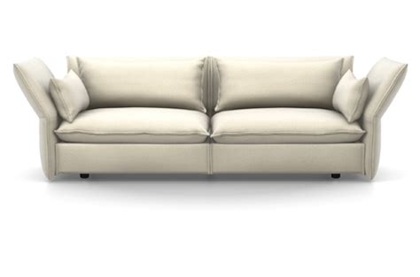 Vitra Mariposa Sofa Dreisitzer Stoff Iroko Creme Inneneinrichtung