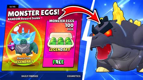 🔥 100 Monster Eggs For Free 🥚 Brawl Stars Free Godzilla Buzz 😱