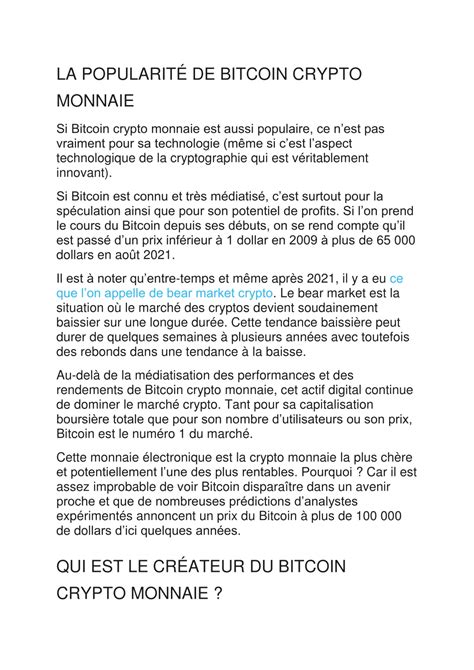 PPT Bitcoin Crypto Monnaie Guide Complet PowerPoint Presentation