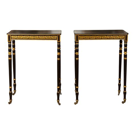 Vintage Regency Silver Leaf Greek Key Console Table For Sale at 1stDibs