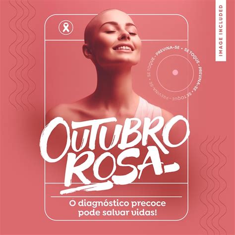 Modelo De Mídia Social Feed Outubro Rosa Diagnóstico Precoce Psd Premium