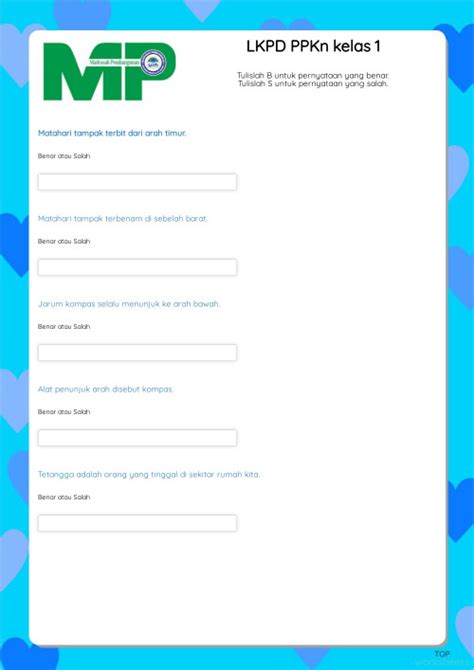 Lkpd Ppkn Kelas 1 Interactive Worksheet Topworksheets