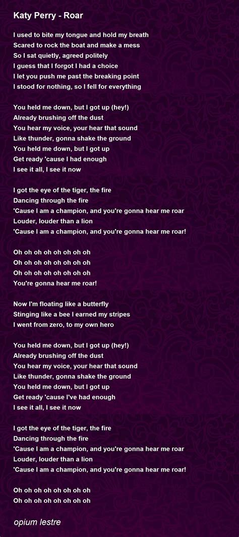 Roar Katy Perry Lyrics