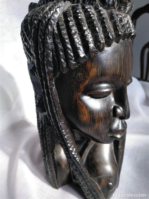 Busto mujer africana madera de ébano 23 cm Vendido en Subasta