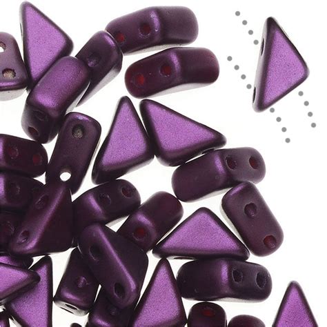 Czech Glass Tango Beads 2 Hole Triangle 4x8mm 1 Tube Pastel Bordeau — Beadaholique