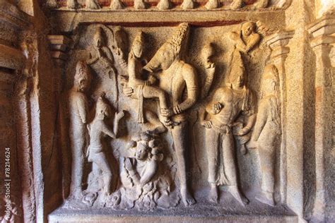 Sculptures Inside Of The Varaha Cave Temple Unesco World Heritage Site