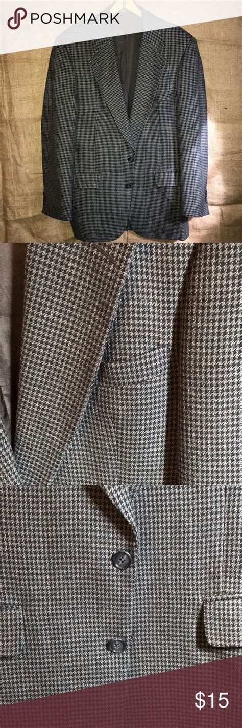 Botany Mens Wool Houndstooth Blazer Jacket Houndstooth Blazer