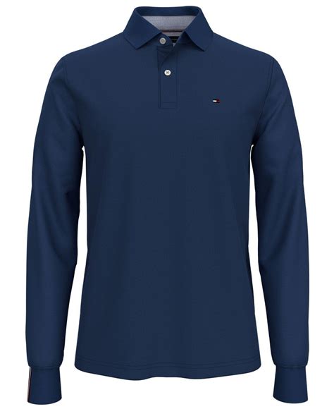 Tommy Hilfiger Cotton Kent Long Sleeve Polo Shirt In Blue For Men Lyst