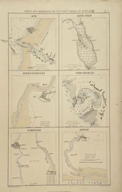 ANTIQUE MAP OF Europe Map Of Ports And Harbours On The West Coast Of