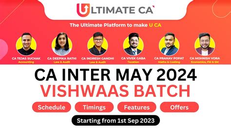 Vishwaas Batch All Details CA Inter May 2024 New Syllabus