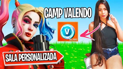 AO VIVO FORTNITE CAMP VALENDO SKINS E PRÊMIOS SALA PERSONALIZADA