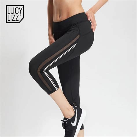 Women Mesh Yoga Pants Fitness Workout Leggings Skinny Sports Jeggin