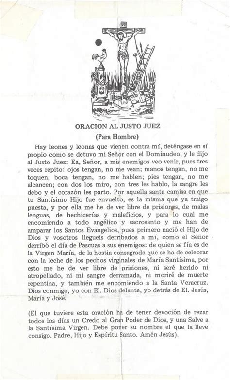 Oración al Justo Juez para Hombre