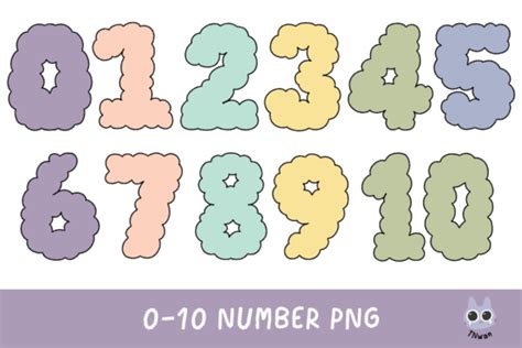 Bubble Number Letter Cloud Font Clipart Graphic by TNwan · Creative Fabrica