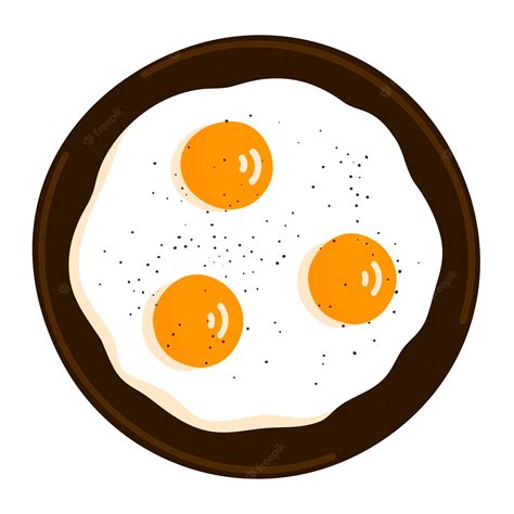 Premium Vector Illustration Of Fried Eggs In A Frying Pan