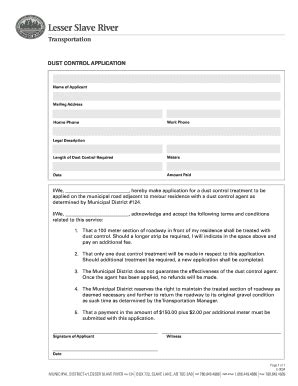 Fillable Online E Dust Control Application Fax Email Print Pdffiller