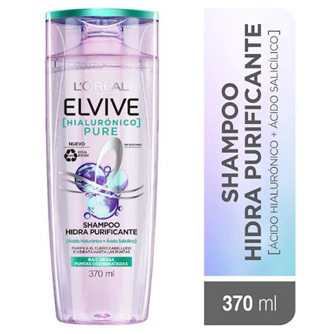 Shampoo Elvive Pure Ácido Hialurónico x 370 ml