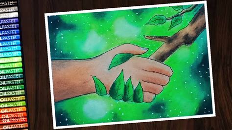 World Environment Day Poster Drawing Easy With Oil Pastel For Beginners Step By Step Youtube