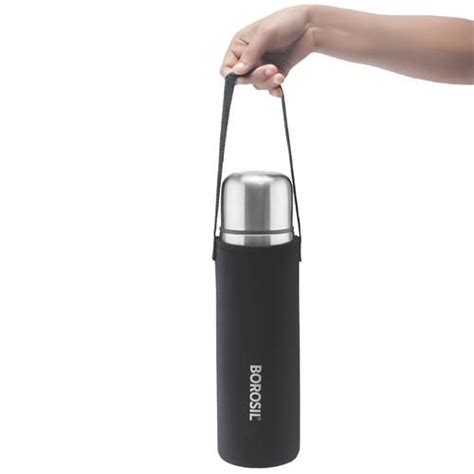 Buy Borosil Hot Cold Thermosteel Flask Rustproof Black Online At