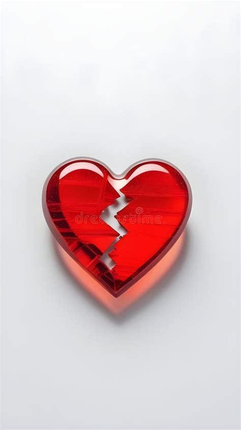 Broken red glass heart. stock illustration. Illustration of glass - 304357827