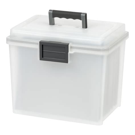 Iris Usa 19 Qt Weatherpro File Box Portable Plastic Letter Organizer