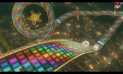 Mario Rainbow Road Background