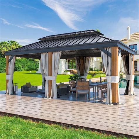 erommy    ultra thick columns  beams hardtop gazebo  faux