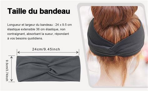 Kavya Bandeau Cheveux Femme Large Lastique Doux Boho Mince Bandana