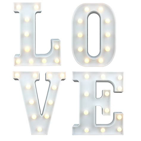 Pieces White Led Love Letter Box Set Shop Today Get It Tomorrow