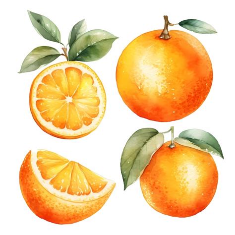 Premium AI Image | Watercolor orange clipart