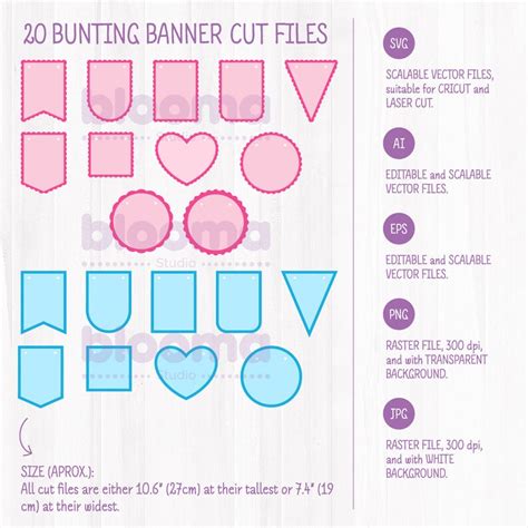 Bunting Banner Svg Bundle 2 Layers Scallop Banner Svg Etsy Australia