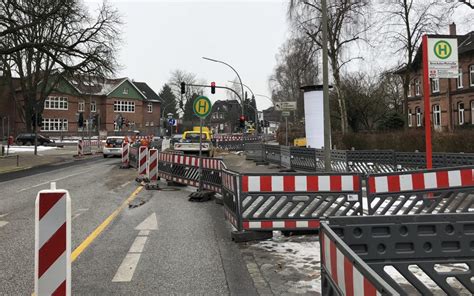 Baustelle Rahlstedter Straße Mitte April ist erstmal Schluss